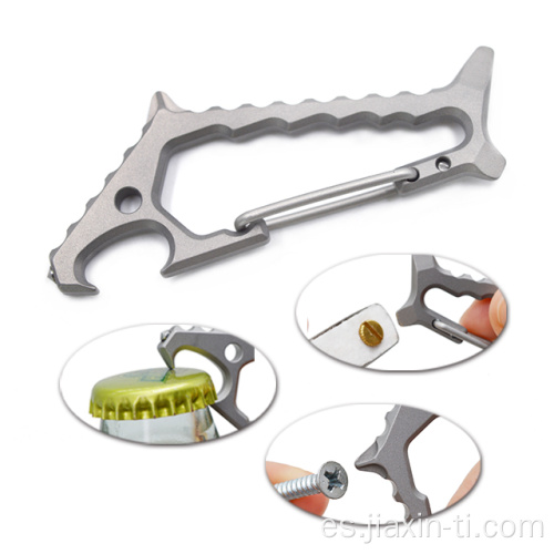 Titanium Shark EDC Tool Carabiner con abridor de botellas